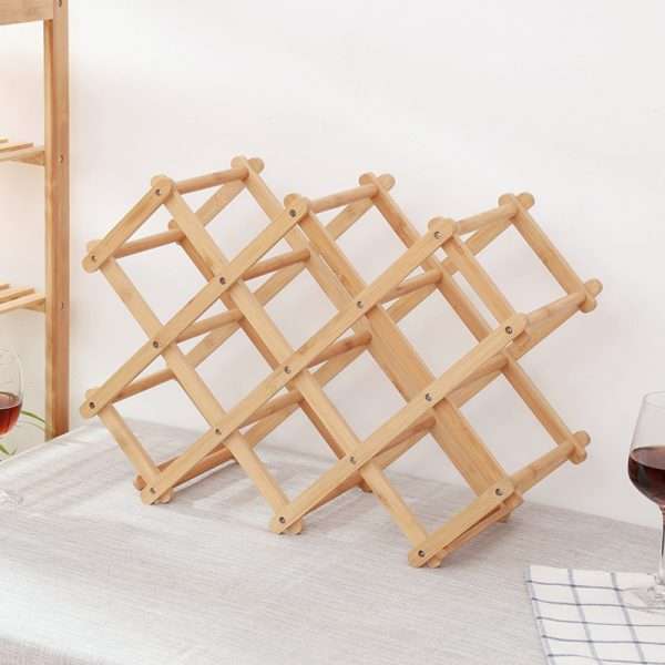 Natural Bamboo Foldable Wine Rack