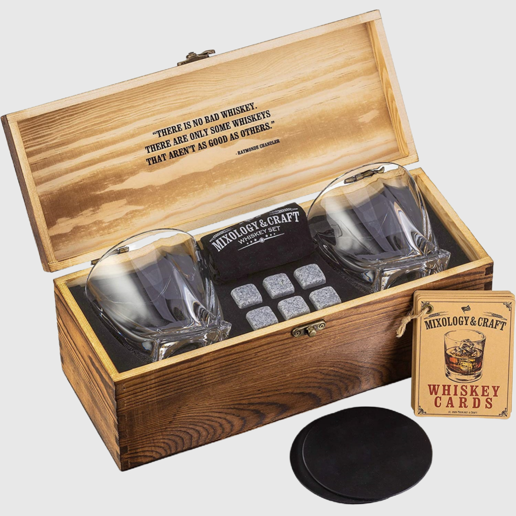 Whiskey Stones Gift Set Pack Of 6 Granite Chilling Rocks And Old