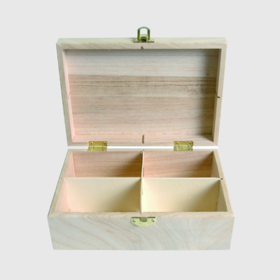 4 Compartments Wooden Tea Box Storage Box